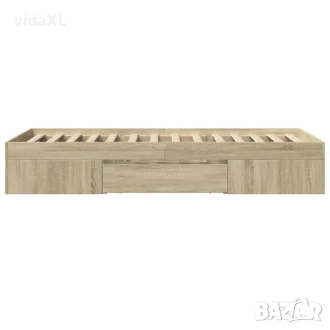 vidaXL Рамка за легло без матрак сонома дъб 90x200 см инженерно дърво, снимка 6 - Спални и легла - 56146887