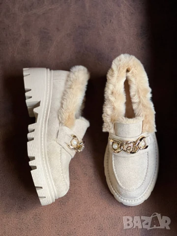 мокасини с пух, снимка 2 - Дамски ежедневни обувки - 51426840