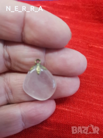 Висулка розов кварц, снимка 3 - Колиета, медальони, синджири - 53561892