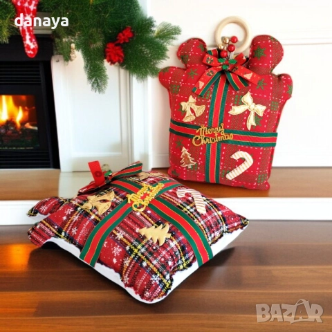 6251 Мини декоративна коледна възглавничка подарък Merry Christmas