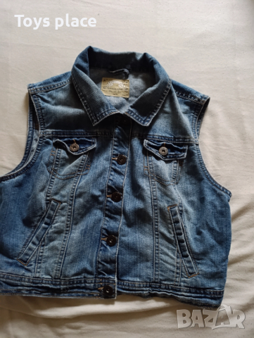 11-12г къс пуловер Zara и дънково елече, снимка 3 - Детски пуловери и жилетки - 52584704