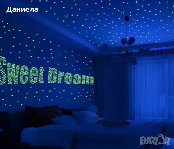 Светещи фигурки за стена – звезди и луни в цветен микс, снимка 7 - Фигурки - 49339492