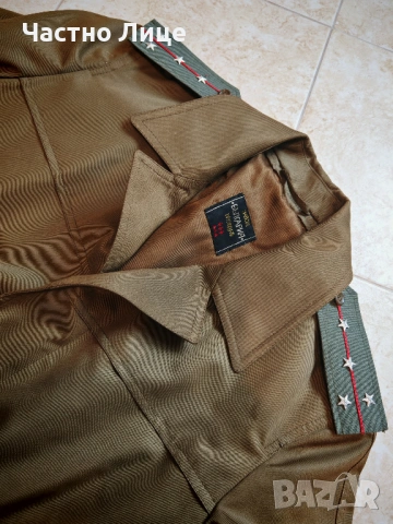 Супер Рядък Български Офицерски Военен Соц Шлифер Шуба с колан и пагони, снимка 2 - Антикварни и старинни предмети - 53429035