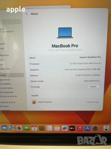 13" Core i5 MacBook Pro A1708 /Mid-2017/, снимка 9 - Лаптопи за работа - 56334508