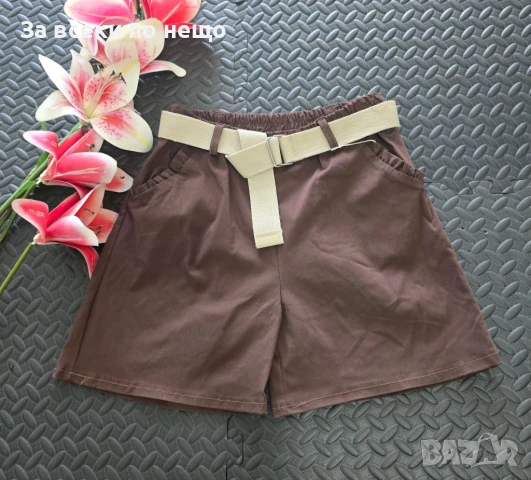 Дамски Памучни Еластични Къси Панталони С Колан - 4 Налични Цвята Код VL-102, снимка 5 - Къси панталони и бермуди - 50868983