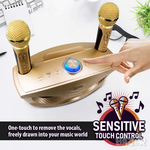 Нова Караоке машина Високоговорител с 2 безжични микрофона за парти, снимка 5 - Други - 36066845