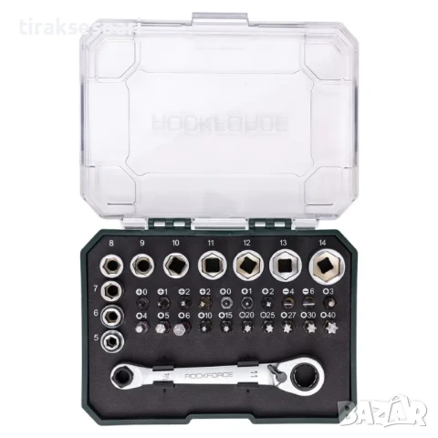 Мини Гедоре Комплект 31 Части 1/4'' ROCKFORCE - Професионален и Компактен Набор Инструменти, снимка 2 - Гедорета - 50721497