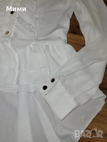 Бяла риза Lucy с удължен гръб, снимка 3 - Ризи - 52670089