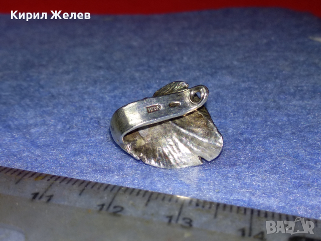 СТАР ФЛОРАЛЕН РУСКИ СРЕБЪРЕН ПЕНДАНТ СРЕБРО 925 РЕБРО БИЖУ ВИСУЛКА с 2 МАРКИРОВКИ РЪЧНА РАБОТА 43225, снимка 15 - Антикварни и старинни предмети - 44664204