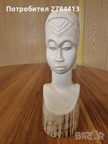 Статуетка от кост 20 см. 888 гр., снимка 2 - Статуетки - 52315827