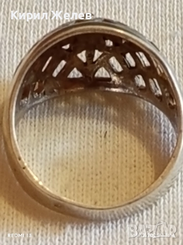 Красив ажурен сребърен пръстен орнаментиран майсторска ръчна изработка 40203, снимка 8 - Пръстени - 52847009