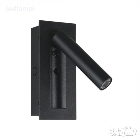 LED Аплик 2W За Вграждане Черен Топло Бяла Светлина