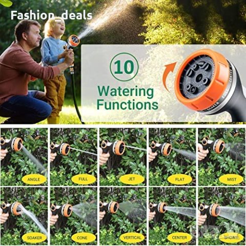 Пистолет за градински маркуч 10 струи поливане на растения, миене кола, снимка 3 - Напояване - 40848273