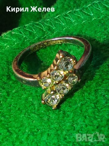 СРЕБЪРЕН или ПОСРЕБРЕН СКЪПОЦЕНЕН РЕТРО АР НУВО ПРЪСТЕН с ИСКРЯЩИ ЦИРКОНИ и ЩЕМПЕЛ на МАЙСТОРА 30606, снимка 2 - Антикварни и старинни предмети - 40757285