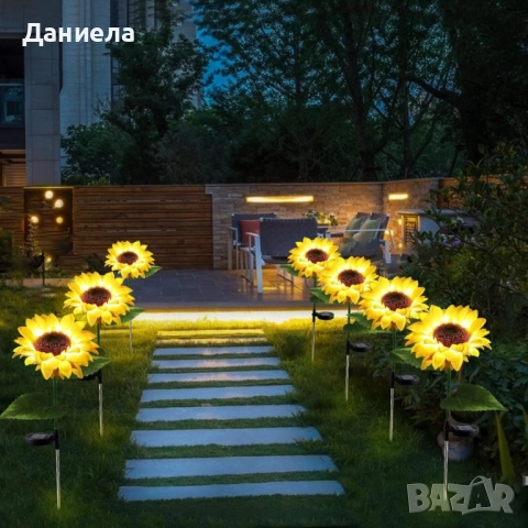 Соларни LED градински светлини , снимка 3 - Изкуствени цветя - 51841743