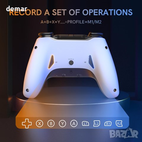 Безжичен контролер за игри Gozxaiv, 3-степенна вибрация, снимка 6 - Джойстици и геймпадове - 42112826