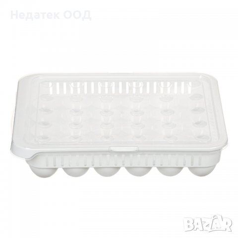 Кутия за яйца за с капак, Пластмасова , 30 места, Бяла, 33.5x27.8x7.3 см, снимка 2 - Кутии за храна - 40095275