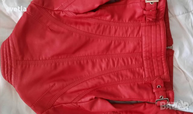 Червено кожено яке , снимка 4 - Детски якета и елеци - 39333531