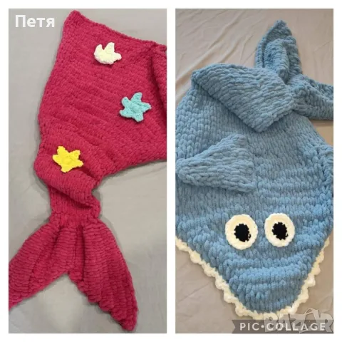 Детско одеяло Лакомата акула/ Малката русалка, снимка 3 - Спално бельо и завивки - 48103409