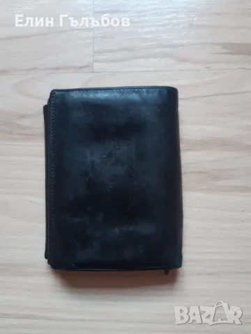 Портфейл от естествена кожа, мъжки черен на цвят, снимка 2 - Портфейли, портмонета - 55776265