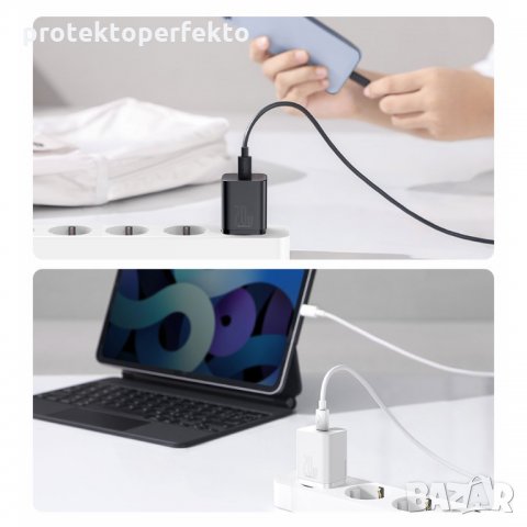 Бързо зарядно BASEUS Type-C 30W Fast charge, снимка 7 - USB кабели - 35875357