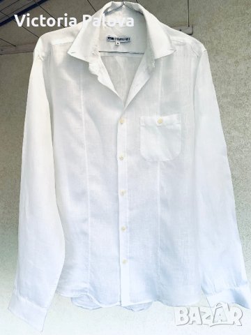 Бяла ленена риза DRYKORN FOR BEAUTIFUL PEOPLE , снимка 5 - Ризи - 41801172