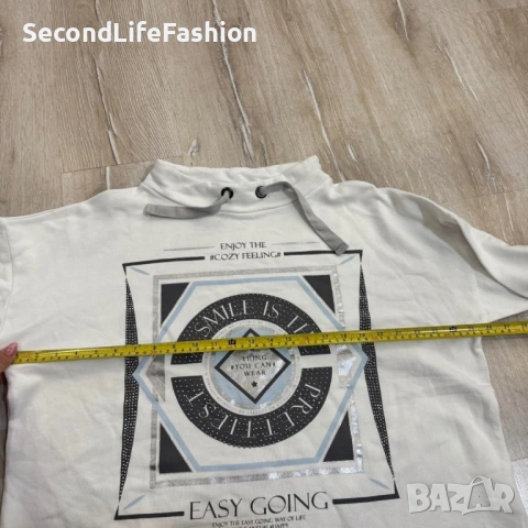 Дамски суитшърт Rick Cadrona Inspiration, памучен, размер L-XL, екрю, снимка 6 - Суичъри - 53102009