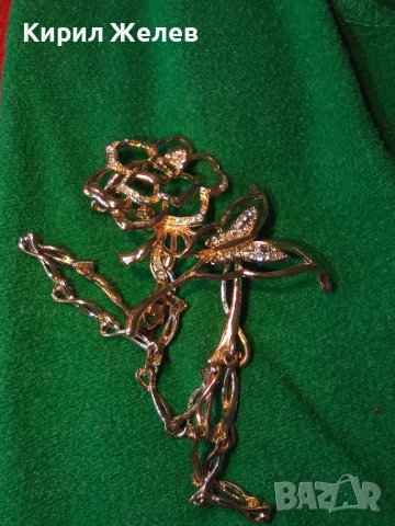 РАЗКОШНА ФЛОРАЛНА КРИСТАЛНА с ПОЗЛАТА АЖУРНА АРТ ОГЪРЛИЦА КОЛИЕ 30142, снимка 17 - Колиета, медальони, синджири - 37851591