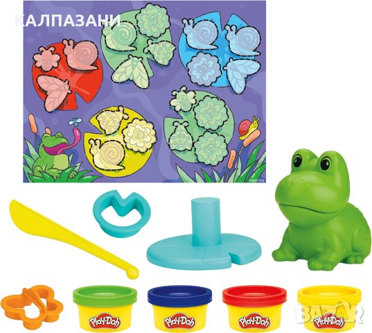 Начален комплект Play-Doh Frog ‘n Colours, 4 кутии F6926, снимка 2 - Пластелини, моделини и пясъци - 40278569