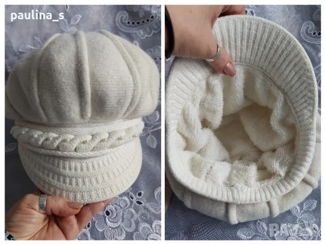 Четири броя / Зимни и преходни шапки / Вълнена шапка / Ръчна изработка и декорация , снимка 11 - Шапки - 48355443