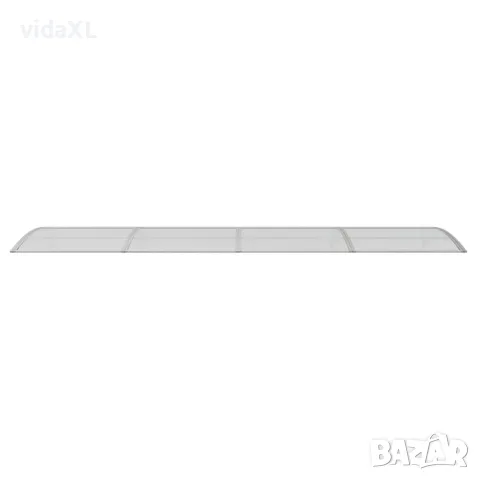 vidaXL Сенник за врата, сив, 400x100 см, поликарбонат, снимка 4 - Врати за баня - 56146234