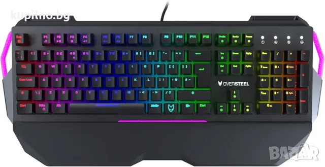 Механична RGB геймърска клавиатура Oversteel Iron - UK Layout, снимка 5 - Клавиатури и мишки - 55798462