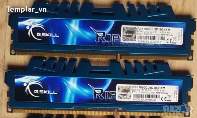 G.skill ARES 2x8  1866 / RIPJAWS X 2x4 DDR3 2133 / Ripjaws Z 3x8 DDR3 1600 Samsung 2 GB DDR3 1600, снимка 4 - RAM памет - 38078777