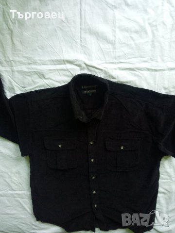 Черна риза - ситно кадифе, снимка 1 - Ризи - 36343443