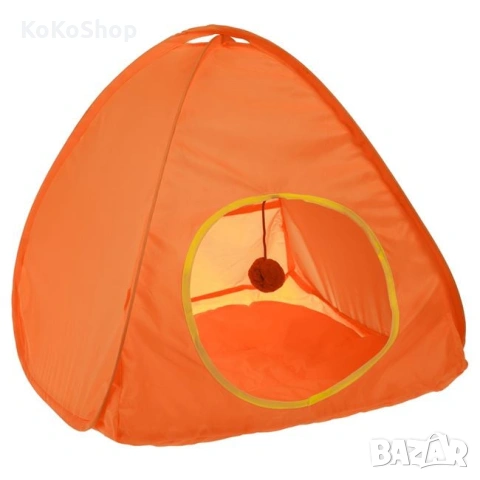 Къщичка за котки с играчка - сгъваема, лека и удобна, снимка 2 - Други животни - 53861353