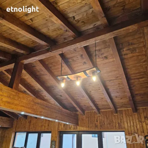 Полилеи от автентични реставрирани дъбови бъчви с ръчно изработени дървени чашки , снимка 11 - Полилеи - 49844600