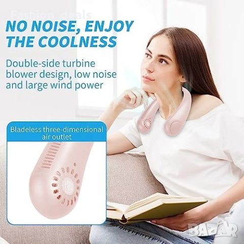 Нов Тих Личен Вентилатор за Врат, 3 Скорости, Топ Охлаждане, Стилен Дизайн, снимка 3 - Друга електроника - 42563978