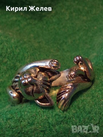 ФИГУРАЛЕН ПОСРЕБРЕН с ПЕЧАТ S925 АРТ ПРЪСТЕН КОТЕНЦЕ от БЛАГОРОДНА НЕРЪЖДАЕМА СТОМАНА 36130, снимка 16 - Пръстени - 39547232