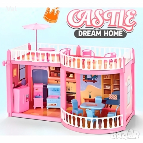 Къща с обзавеждане и кукли-69 части, снимка 4 - Кукли - 52405990