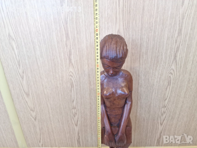 статуетка / дърворезба 69 см., снимка 8 - Статуетки - 52377608