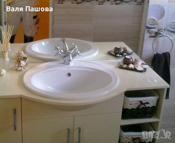 Шкаф за баня с вградена мивка и със смесител, снимка 2 - Шкафове - 42599845