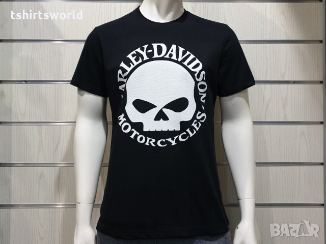 Нова мъжка тениска с дигитален печат HARLEY DAVIDSON, мотори, Череп, снимка 3 - Тениски - 34657214