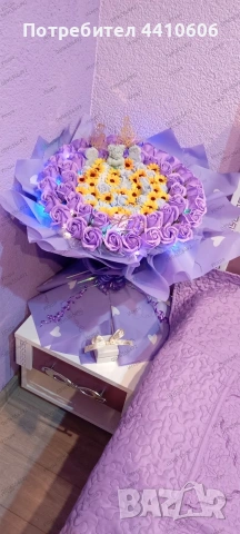 Ръчно изработен светещ ароматен букет , снимка 3 - Декорация за дома - 53658471