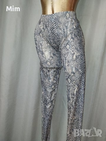 CALZEDOIH M/ L Бежов клин змийски принт с отблясък на кожен ефект, снимка 5 - Клинове - 41905256