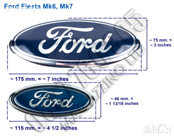 Комплект Емблеми Форд Фиеста МК6 МК7 Предна и Задна , снимка 2 - Аксесоари и консумативи - 53755331