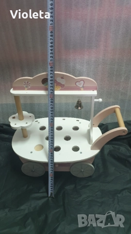 Дървена количка и магазин за сладолед от Polar B, снимка 2 - Играчки за стая - 51543214