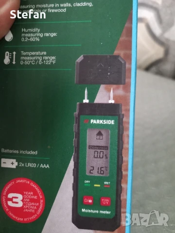 Измервателен уред за влажност PARKSIDE, снимка 2 - Друга електроника - 51288099
