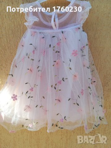  Ефирна детска рокля с бродерия, 3D цветчета и тюл, снимка 7 - Детски рокли и поли - 41981710
