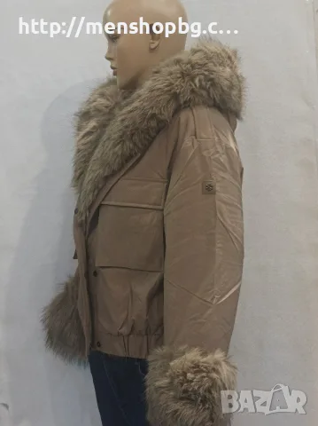Дамска къса парка бежова, снимка 3 - Якета - 56128766