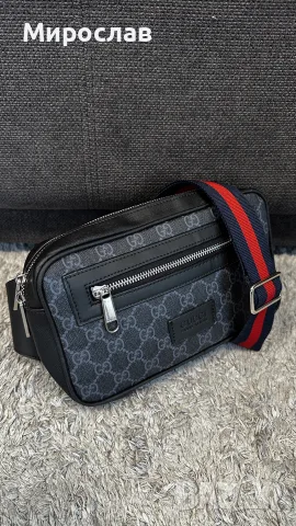 Чанта GUCCI Soft GG Supreme Sherry Line Waist belt bum bag, снимка 4 - Чанти - 56243313